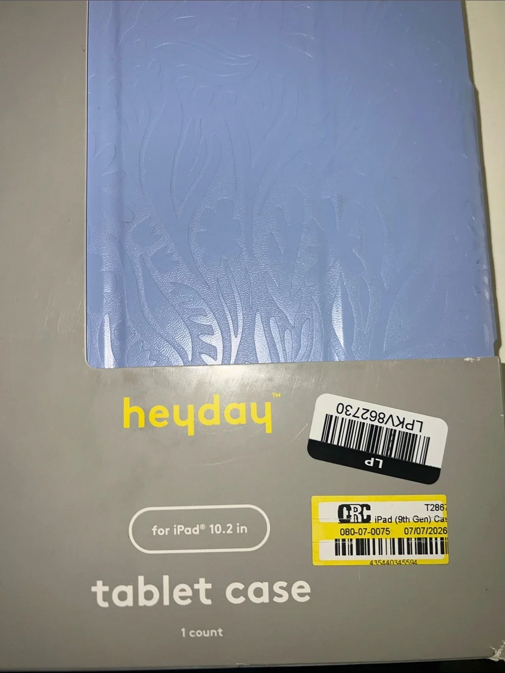 heyday Lavender Embossed Floral Folio Tablet Case